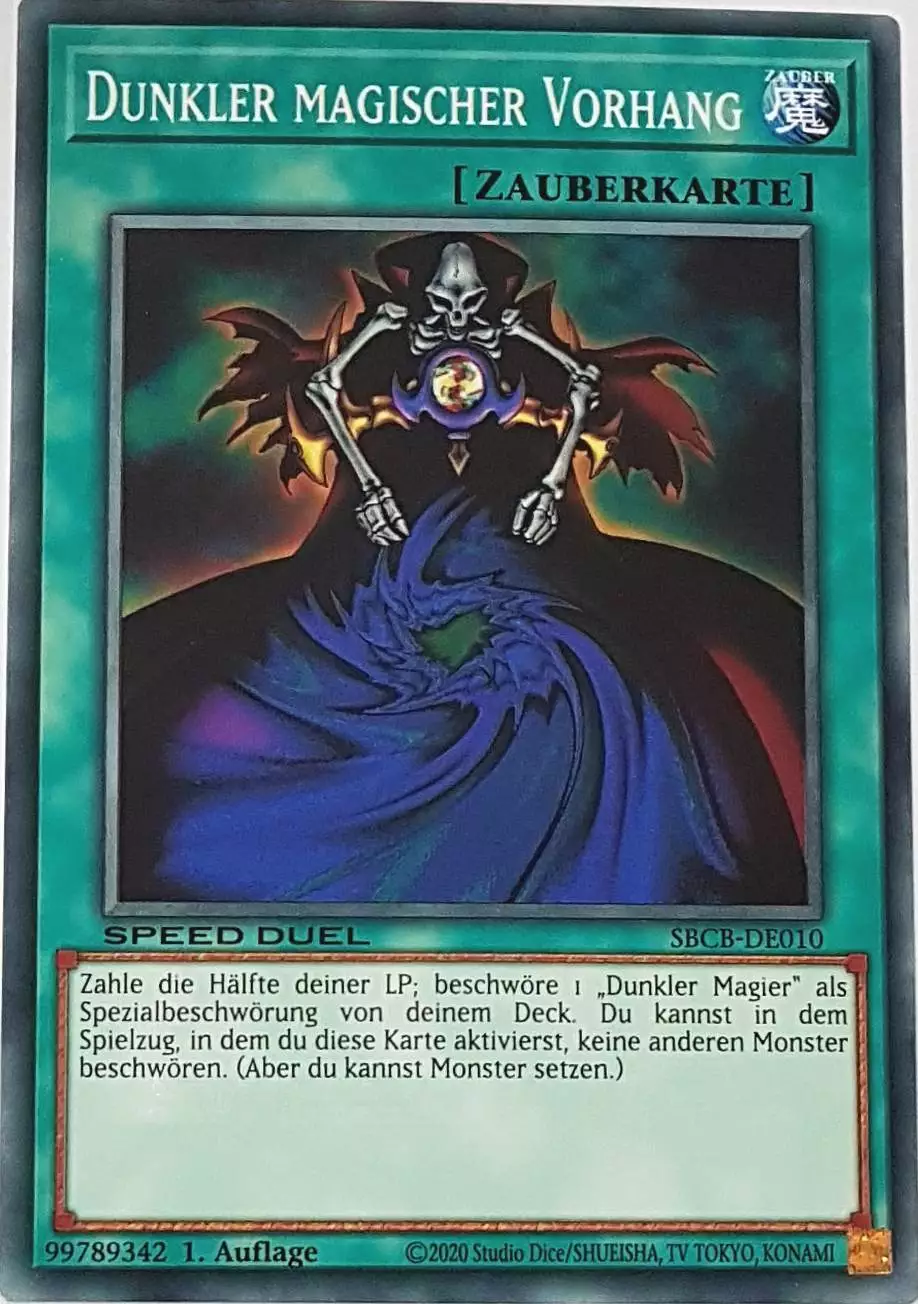 Dunkler magischer Vorhang SBCB-DE010 ist in Common Yu-Gi-Oh Karte aus Speed Duel Battle City Box 1. Auflage