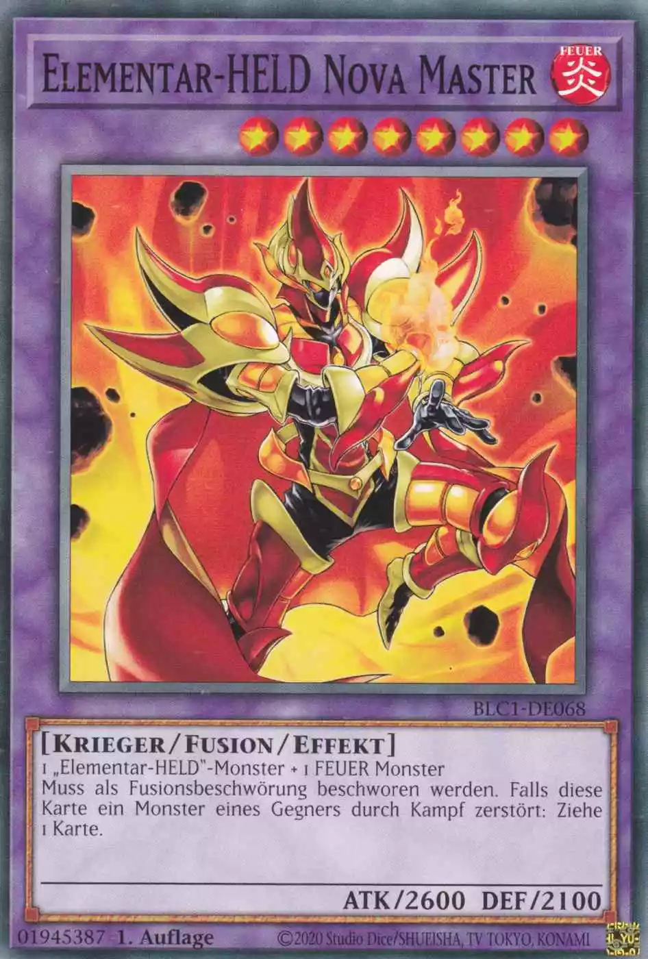 Elementar-HELD Nova Master BLC1-DE068 ist in Common Yu-Gi-Oh Karte aus Battles of Legend Chapter 1 1.Auflage