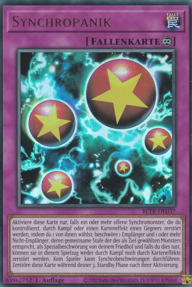 Synchropanik BLTR-DE037 ist in Ultra Rare Yu-Gi-Oh Karte aus Battles of Legend Terminal Revenge 1.Auflage