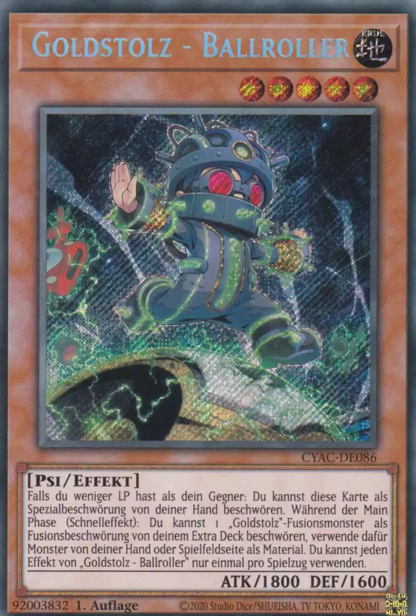 Goldstolz - Ballroller CYAC-DE086 ist in Secret Rare Yu-Gi-Oh Karte aus Cyberstorm Access 1.Auflage