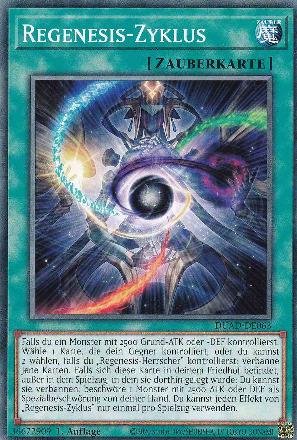 Regenesis-Zyklus DUAD-DE063 ist in Common Yu-Gi-Oh Karte aus Duelist’s Advance 1.Auflage