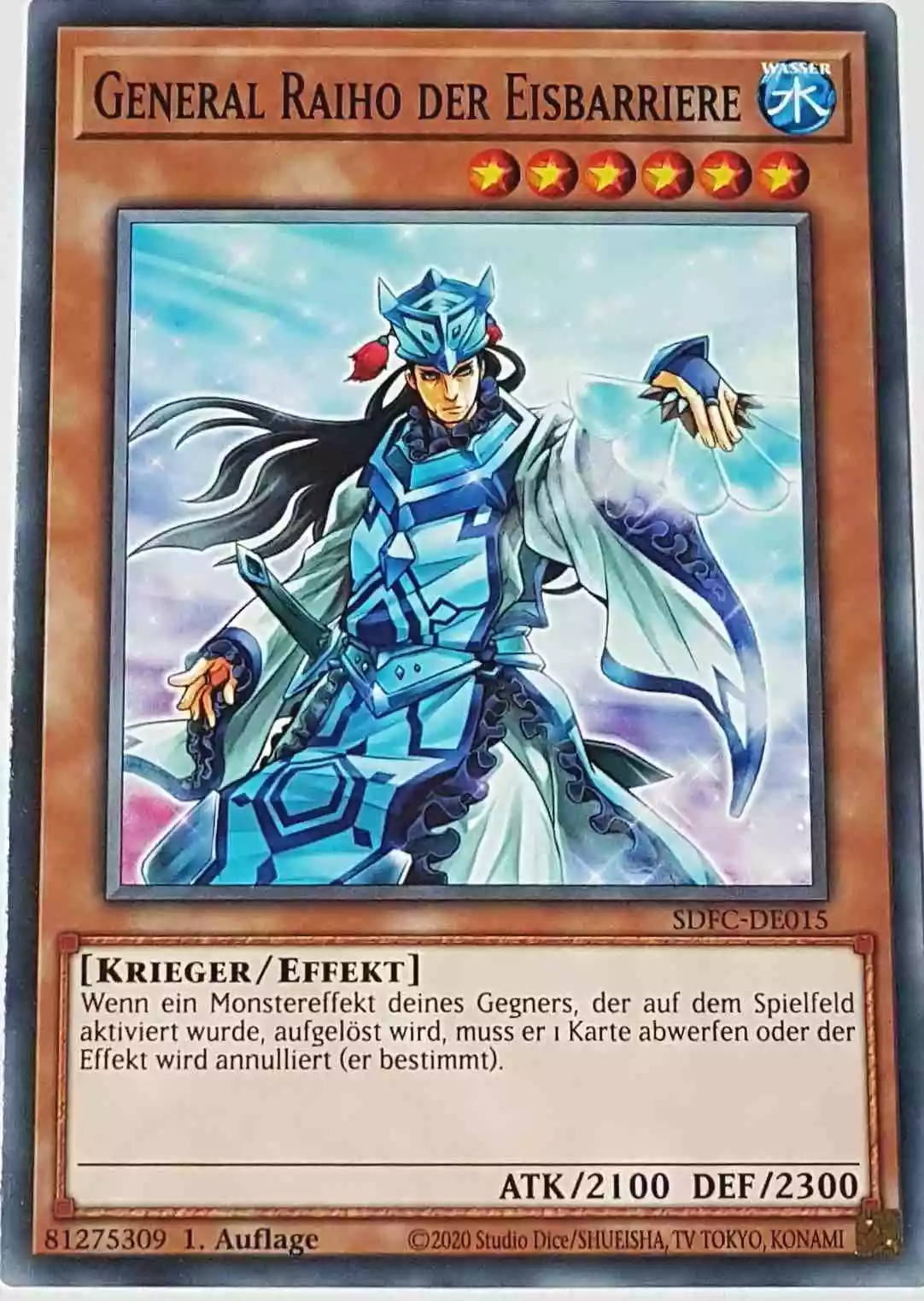 General Raiho der Eisbarriere SDFC-DE015 ist in Common Yu-Gi-Oh Karte aus Freezing Chains 1.Auflage