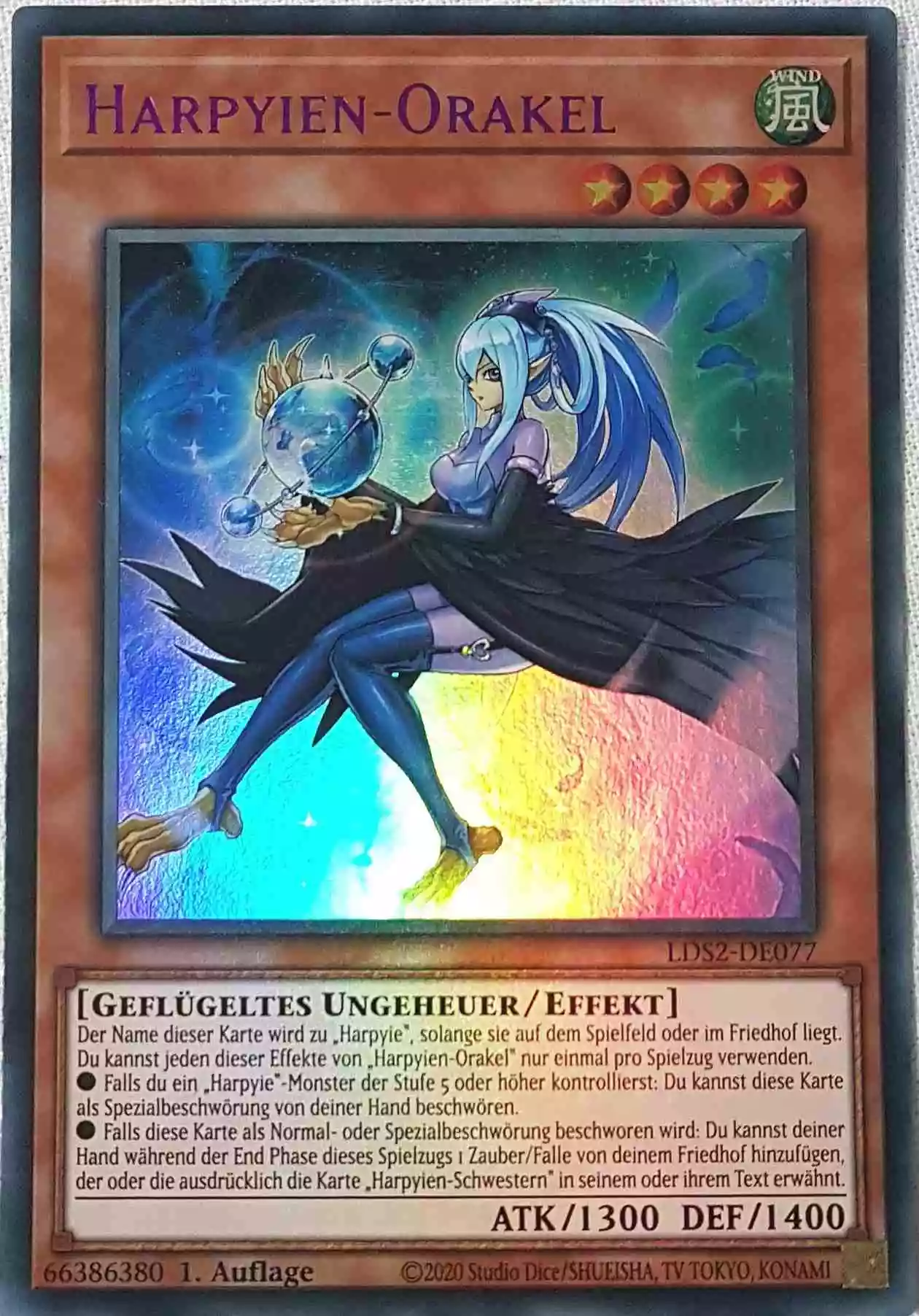 Harpyien-Orakel (lila) LDS2-DE077 ist in Colorful Ultra Rare Yu-Gi-Oh Karte aus Legendary Duelists: Season 2 1.Auflage