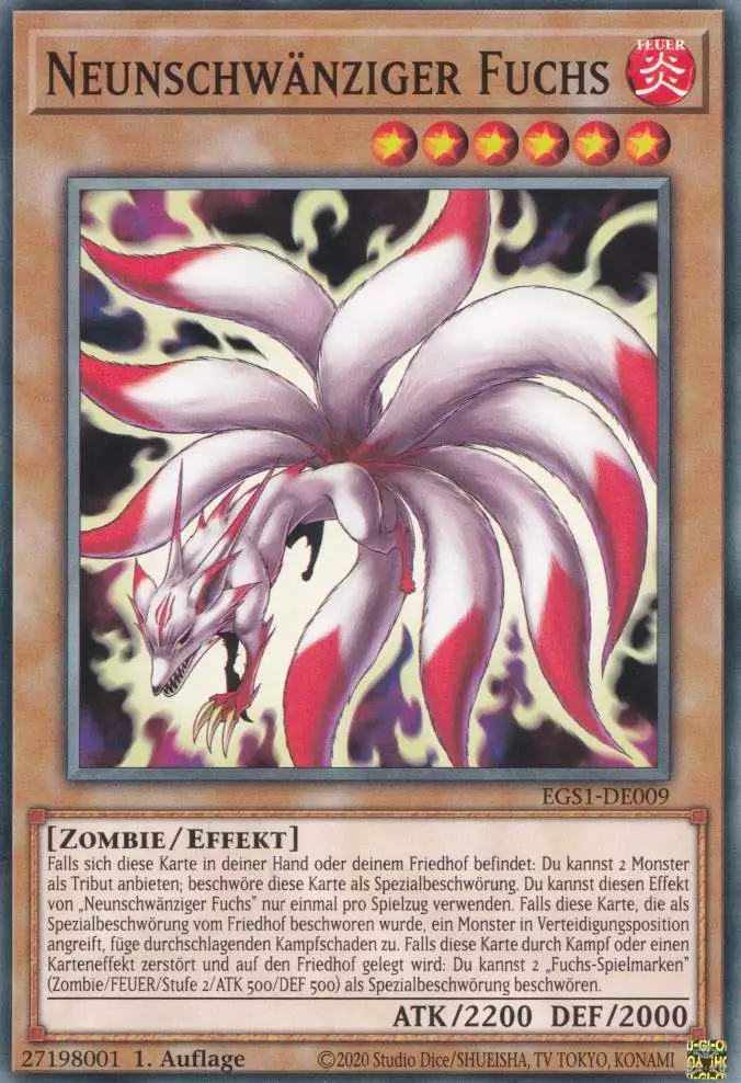 Neunschwänziger Fuchs EGS1-DE009 ist in Common Yu-Gi-Oh Karte aus God Deck Slifer 1.Auflage