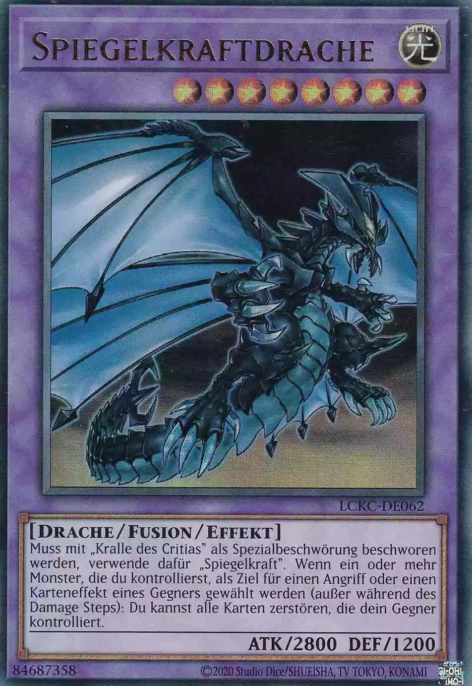 Spiegelkraftdrache LCKC-DE062 ist in Ultra Rare Yu-Gi-Oh Karte aus Legendary Collection Kaiba unlimitiert