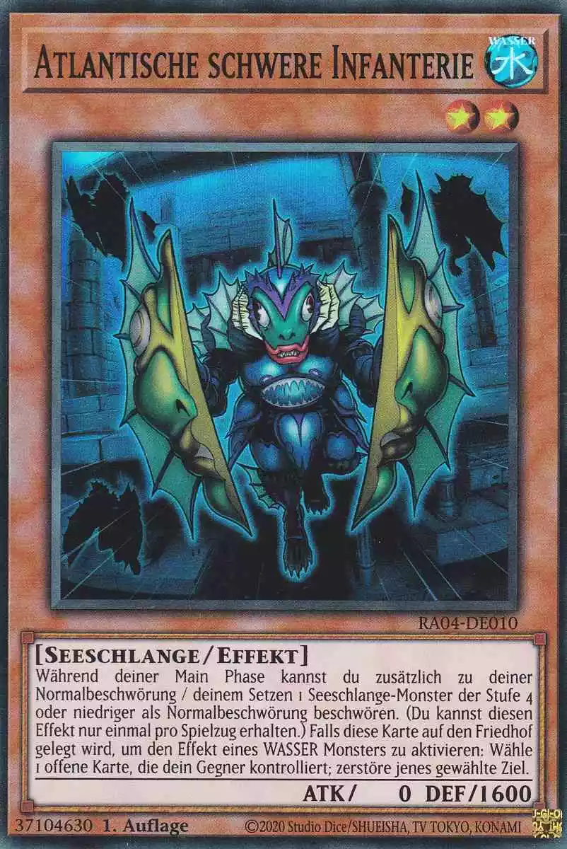 Atlantische schwere Infanterie RA04-DE010 ist in Super Rare Yu-Gi-Oh Karte aus Quarter Century Stampede 1.Auflage
