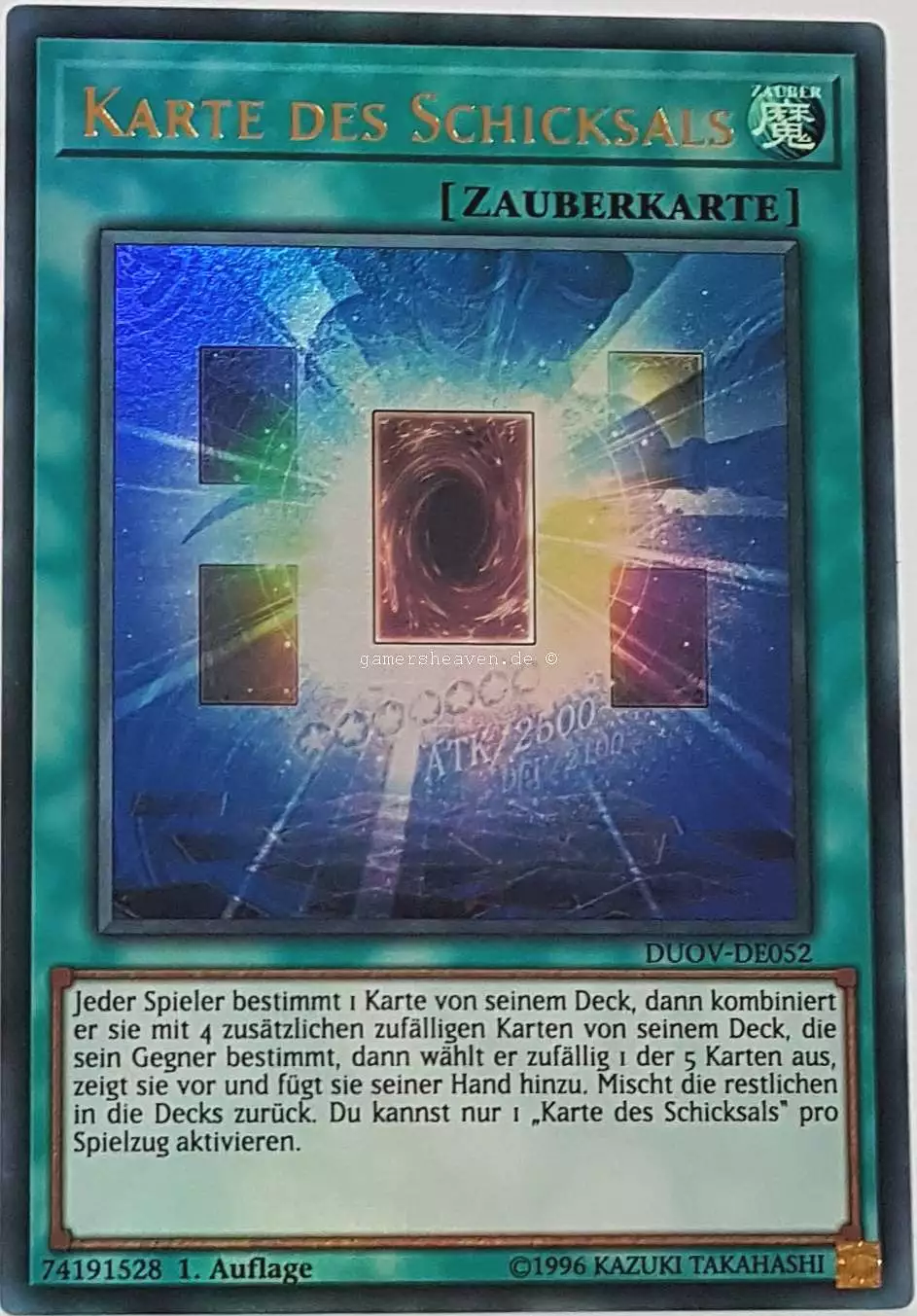 Karte des Schicksals DUOV-DE052 ist in Ultra Rare Yu-Gi-Oh Karte aus Duel Overload 1.Auflage