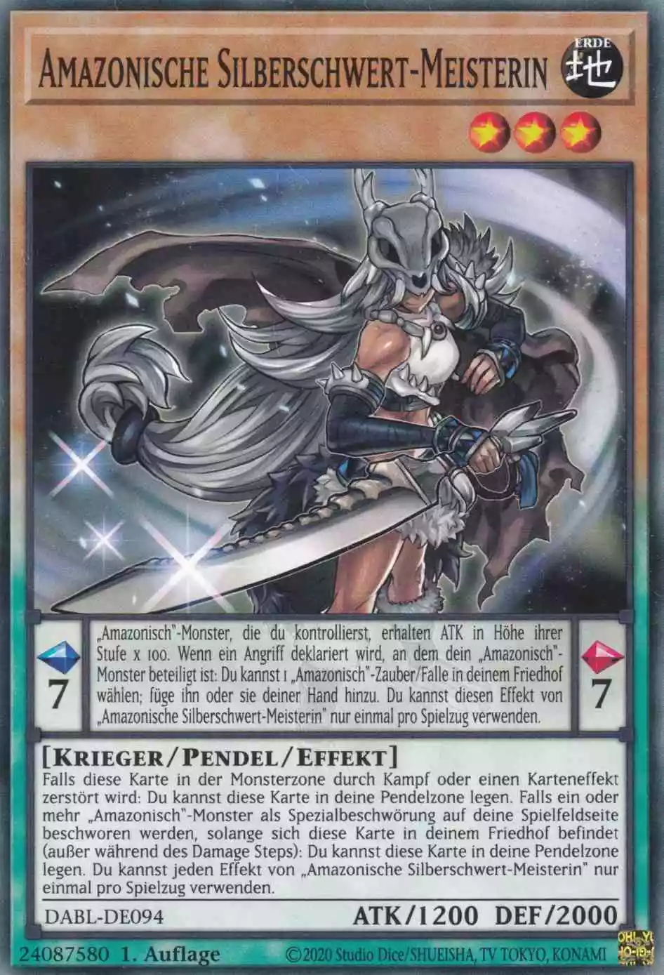 Amazonische Silberschwert-Meisterin DABL-DE094 ist in Common Yu-Gi-Oh Karte aus Darkwing Blast 1.Auflage