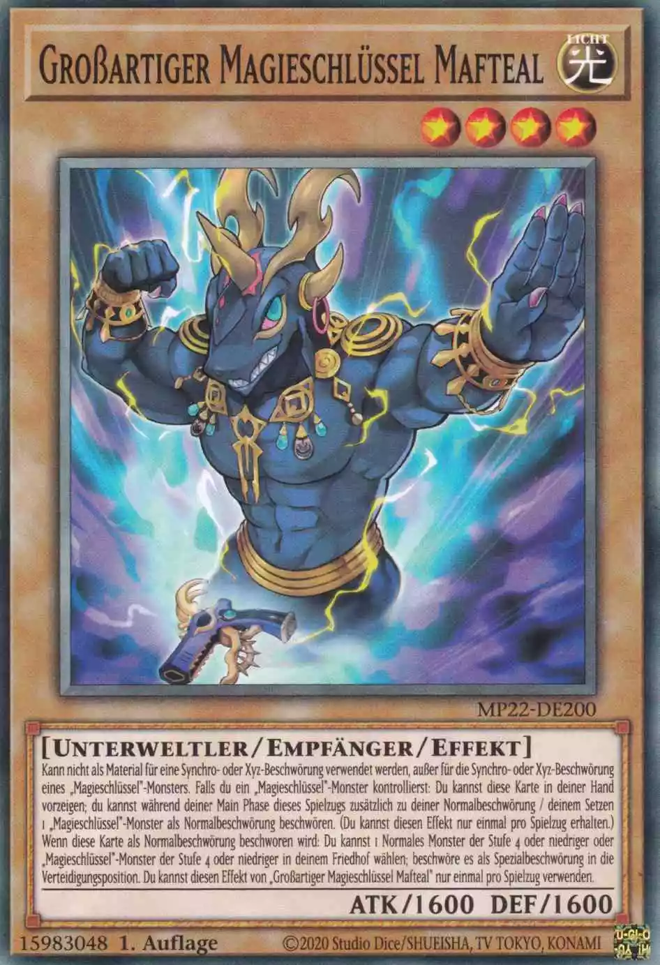 Großartiger Magieschlüssel Mafteal MP22-DE200 ist in Common Yu-Gi-Oh Karte aus Tin of the Pharaoh’s Gods 1.Auflage