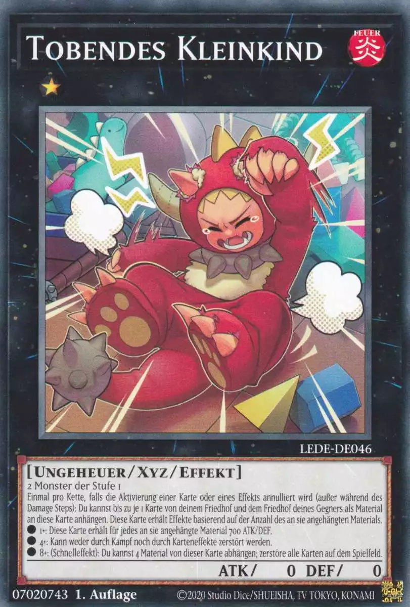 Tobendes Kleinkind LEDE-DE046 ist in Common Yu-Gi-Oh Karte aus Legacy Of Destruction 1.Auflage