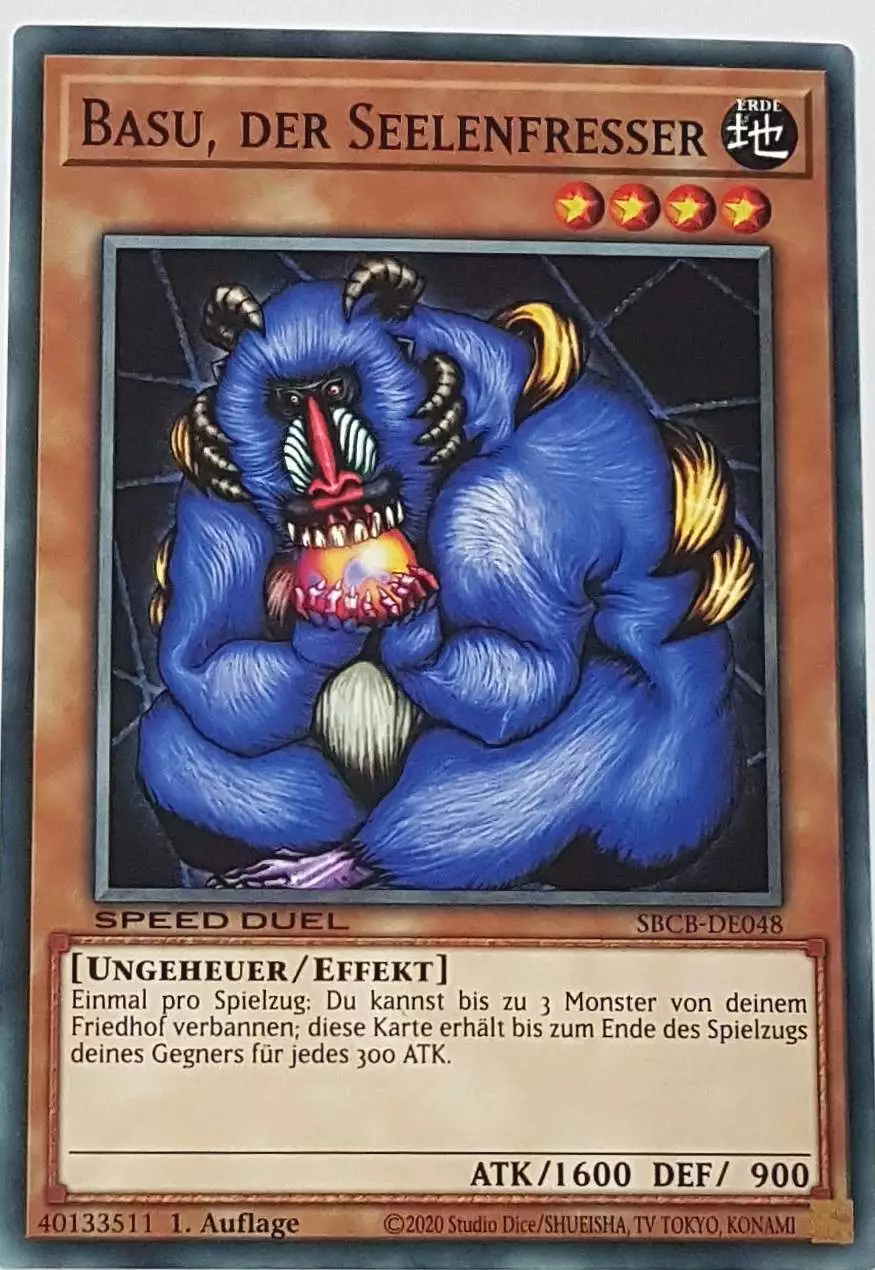 Basu, der Seelenfresser SBCB-DE048 ist in Common Yu-Gi-Oh Karte aus Speed Duel Battle City Box 1. Auflage