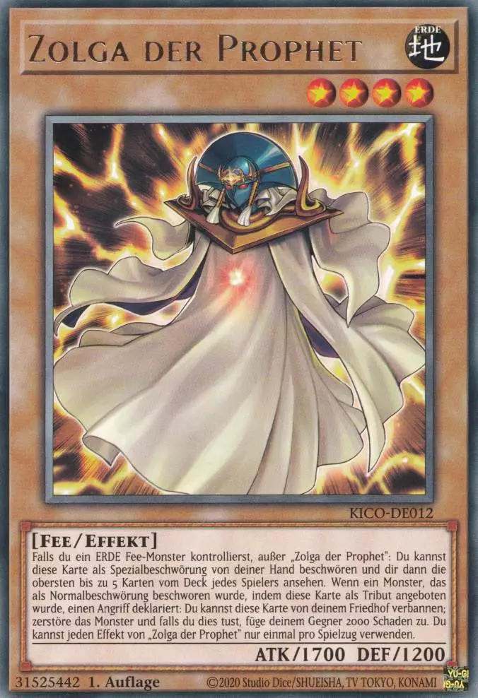 Zolga der Prophet KICO-DE012 ist in Rare Yu-Gi-Oh Karte aus King's Court 1.Auflage