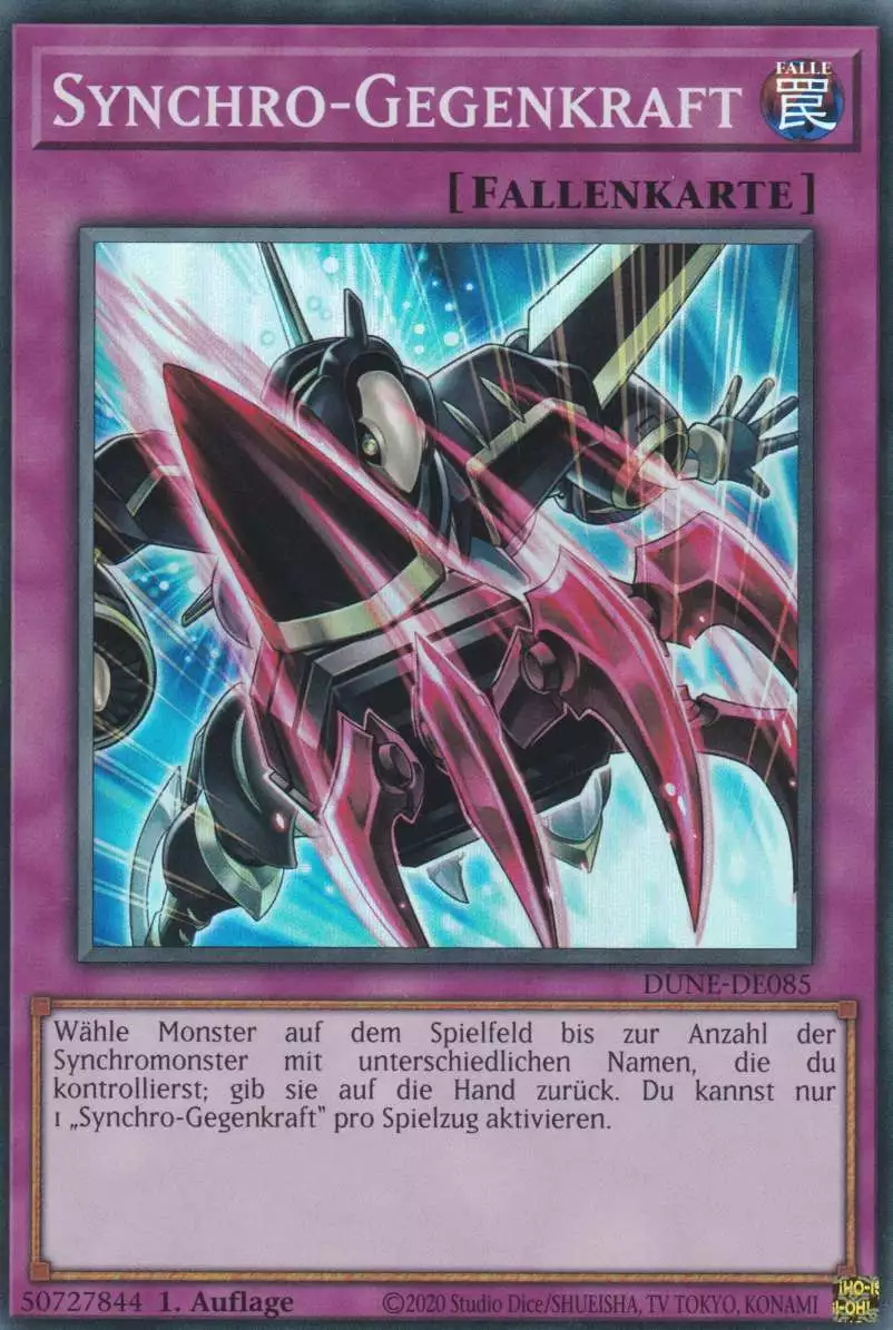 Synchro-Gegenkraft DUNE-DE085 ist in Super Rare Yu-Gi-Oh Karte aus Duelist Nexus 1.Auflage