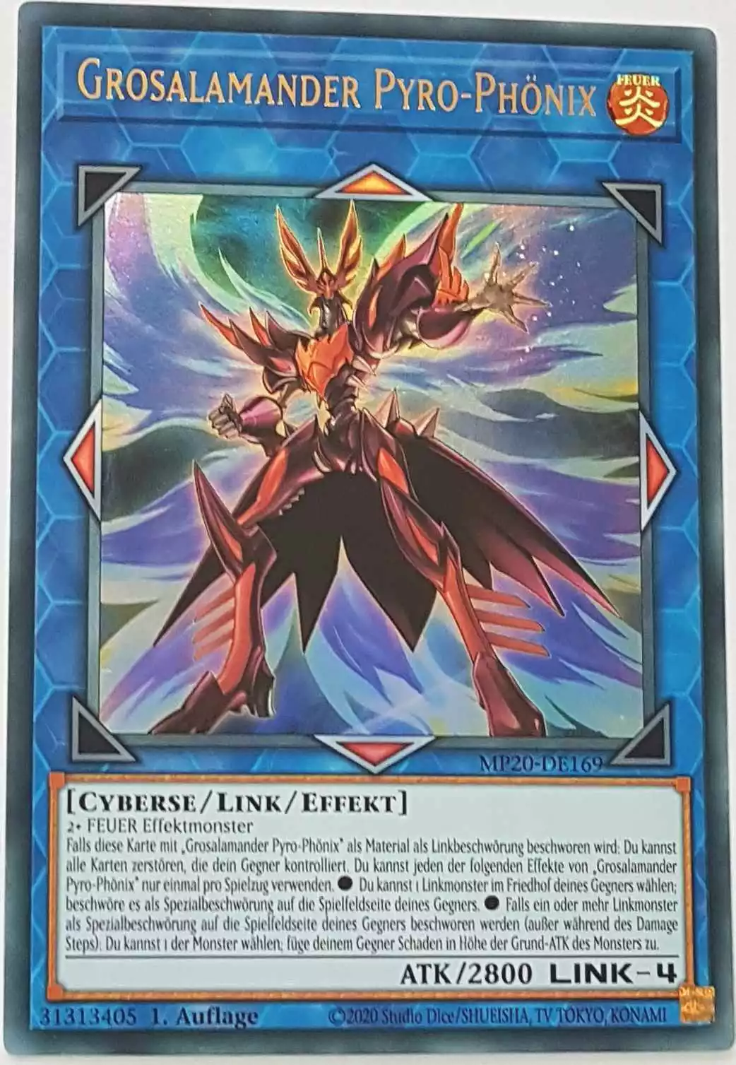 Grosalamander Pyro-Phönix MP20-DE169 ist in Ultra Rare Yu-Gi-Oh Karte aus 2020 Tin of Lost Memories 1.Auflage