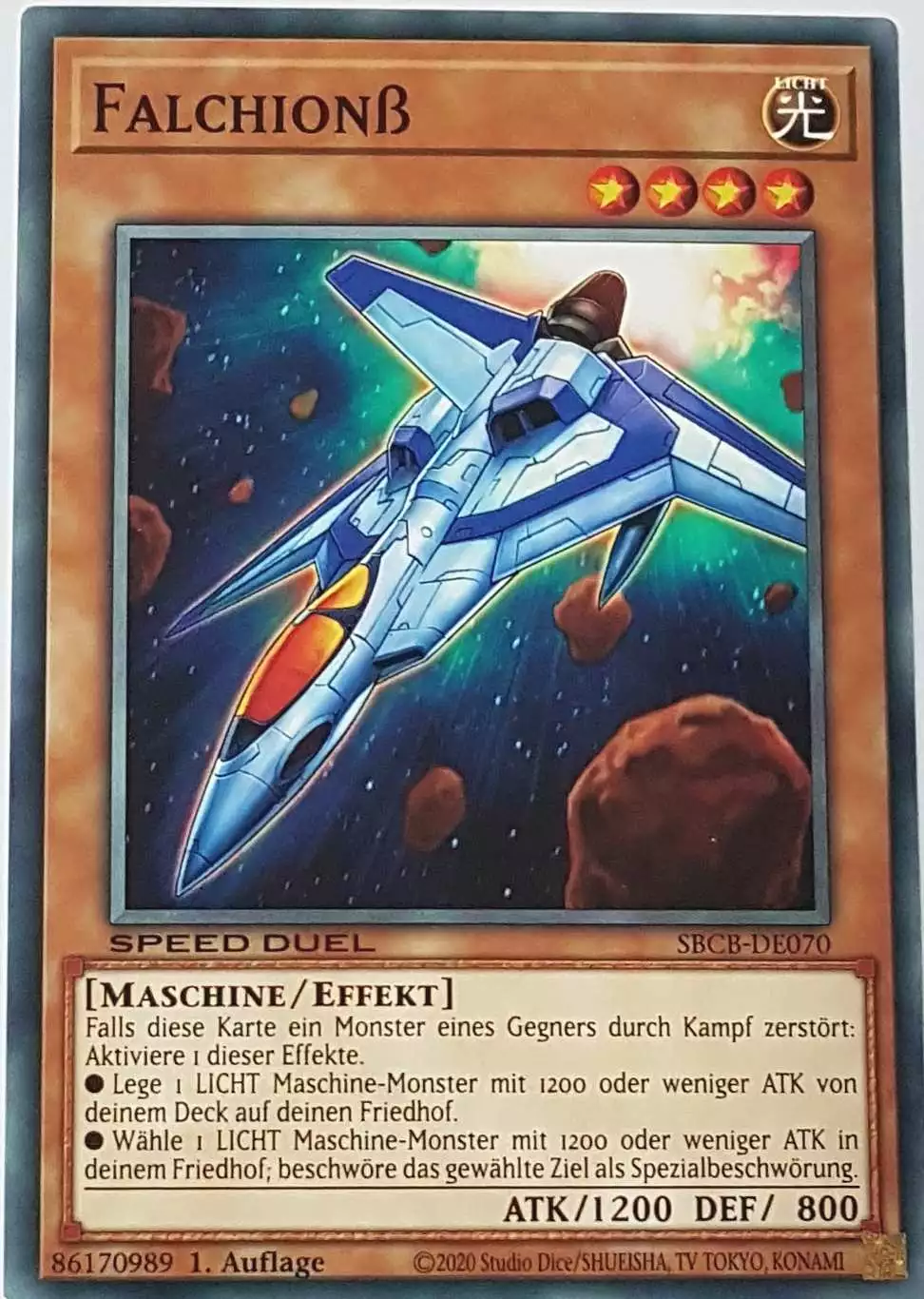 Falchionβ SBCB-DE070 ist in Common Yu-Gi-Oh Karte aus Speed Duel Battle City Box 1. Auflage