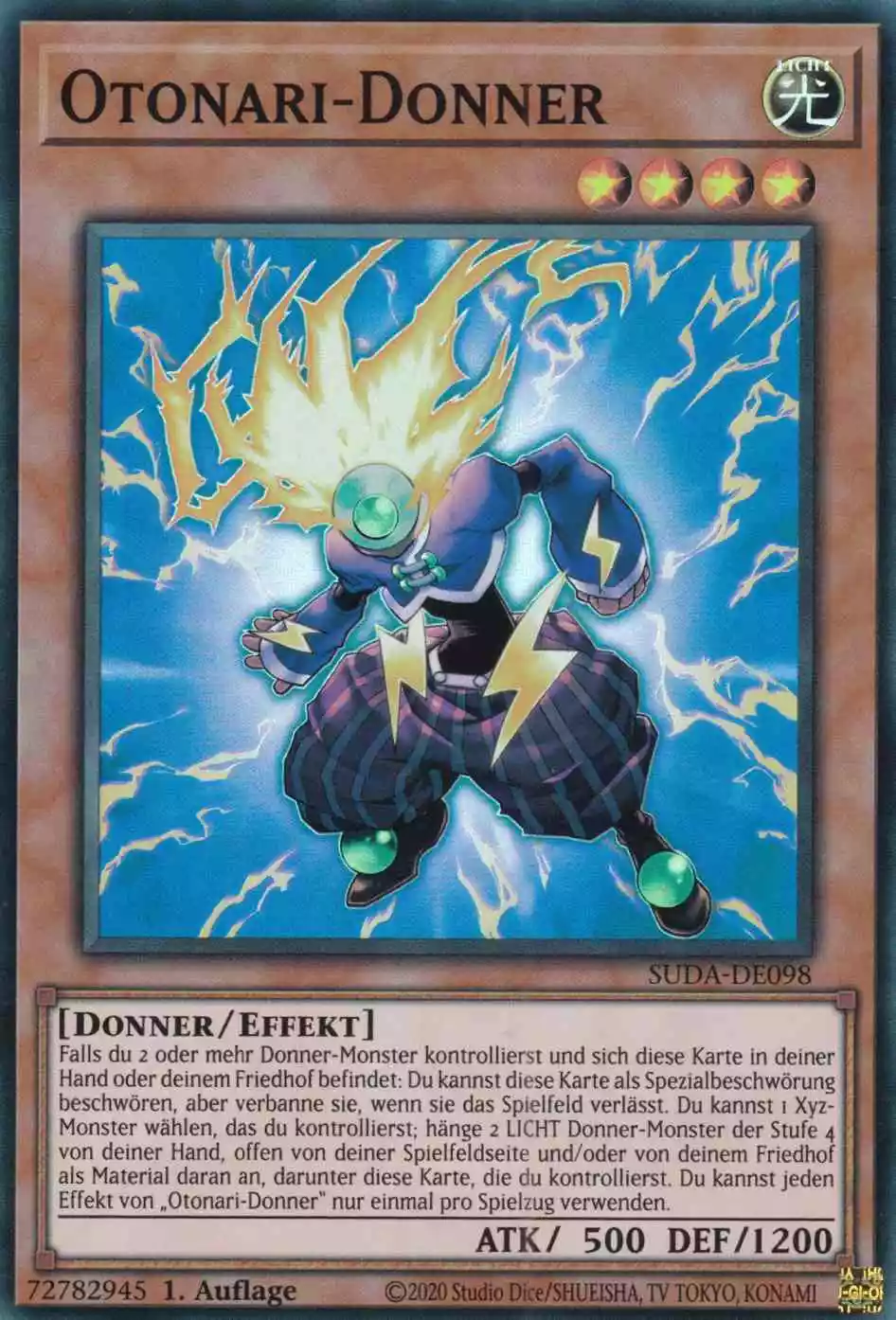 Otonari-Donner SUDA-DE098 ist in Super Rare Yu-Gi-Oh Karte aus Supreme Darkness 1.Auflage