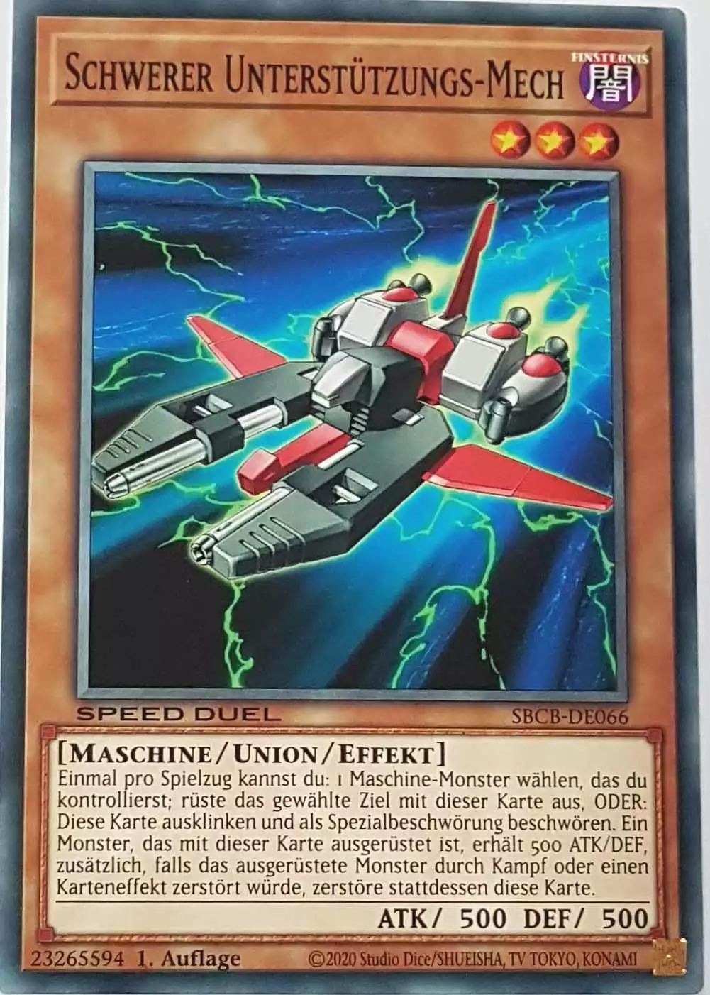 Schwerer Unterstützungs-Mech SBCB-DE066 ist in Common Yu-Gi-Oh Karte aus Speed Duel Battle City Box 1. Auflage