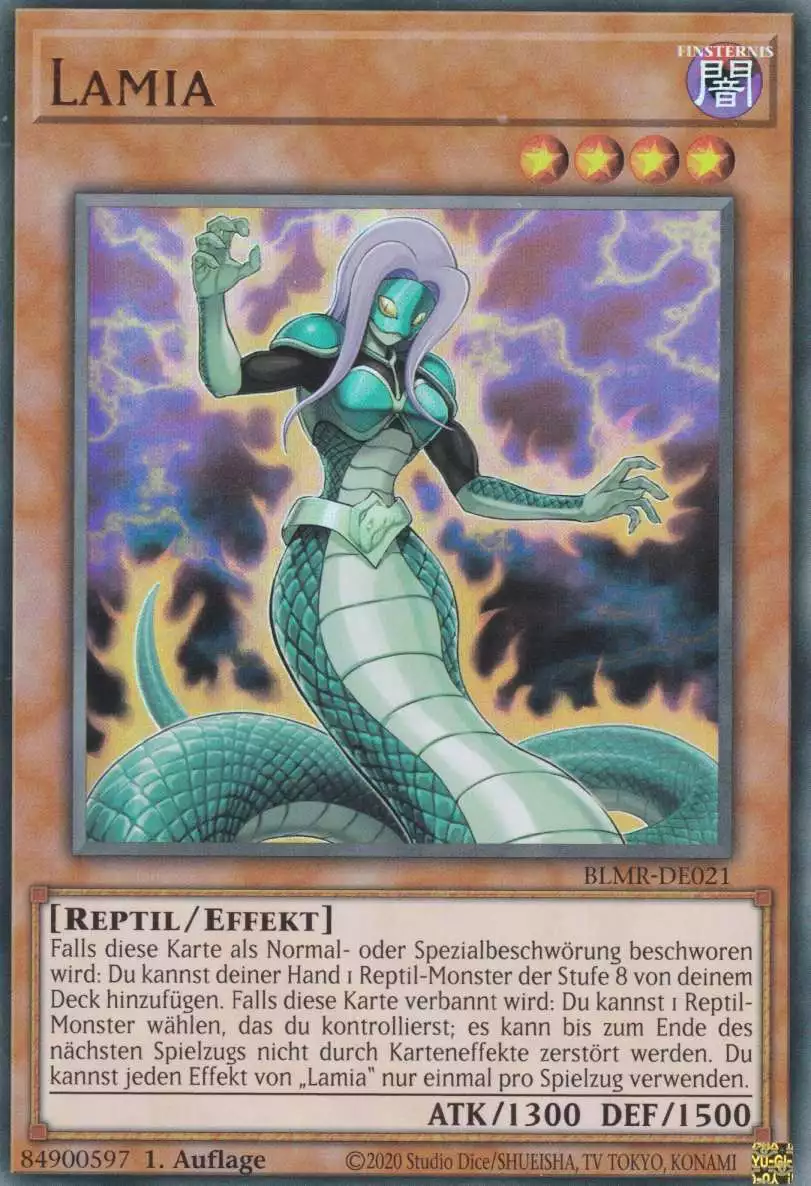 Lamia BLMR-DE021 ist in Ultra Rare Yu-Gi-Oh Karte aus Battles of Legend Monstrous Revenge 1.Auflage