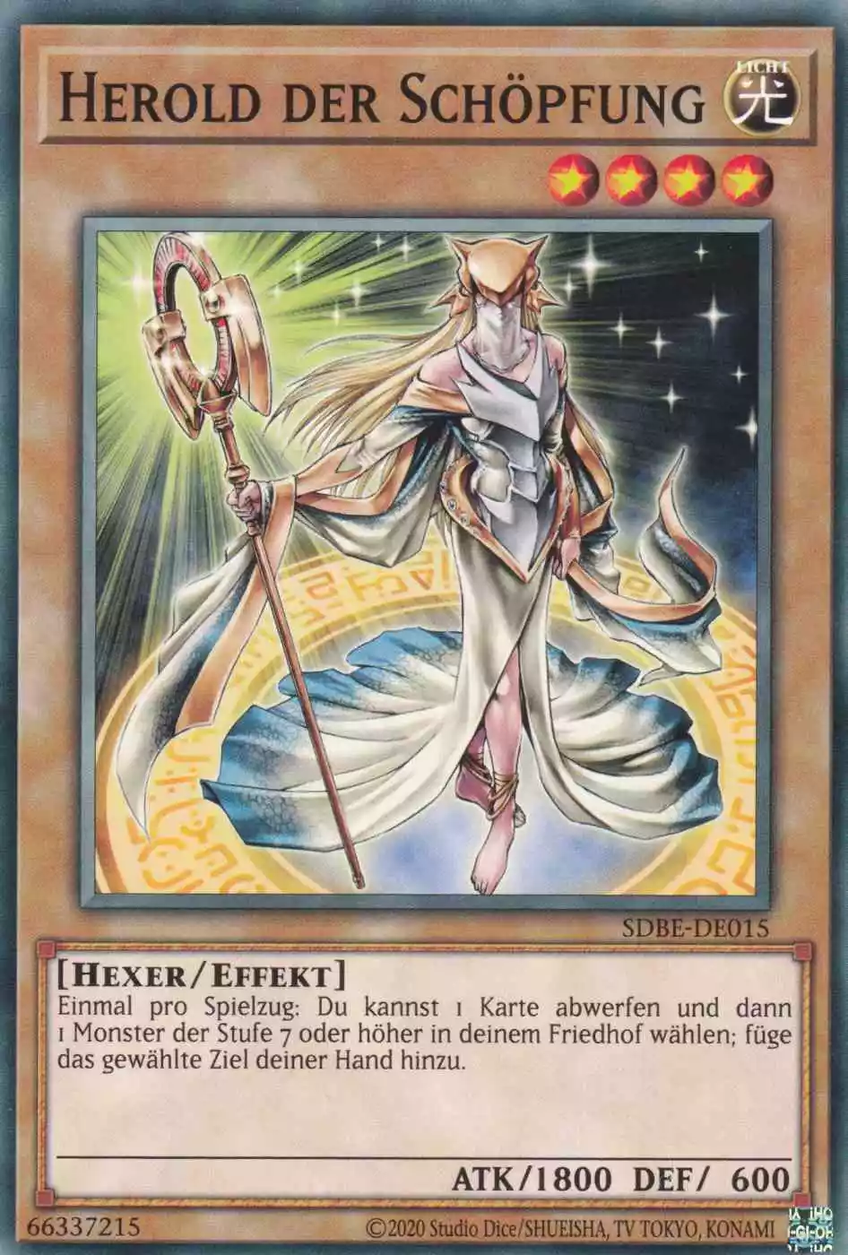 Herold der Schöpfung SDBE-DE015 ist in Common Yu-Gi-Oh Karte aus Saga of Blue-Eyes White Dragon unlimitiert