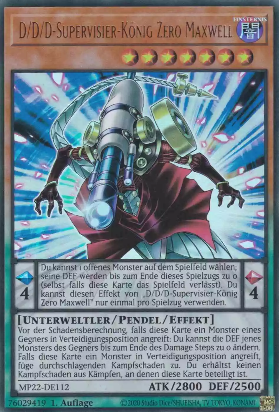 mp22-de112-d-d-d-supervisier-koenig-zero-maxwell-ultra-rare-tin-of-the-pharaoh-s-gods D/D/D-Supervisier-König Zero Maxwell MP22-DE112 ist in Ultra Rare Yu-Gi-Oh Karte aus Tin of the Pharaoh’s Gods 1.Auflage