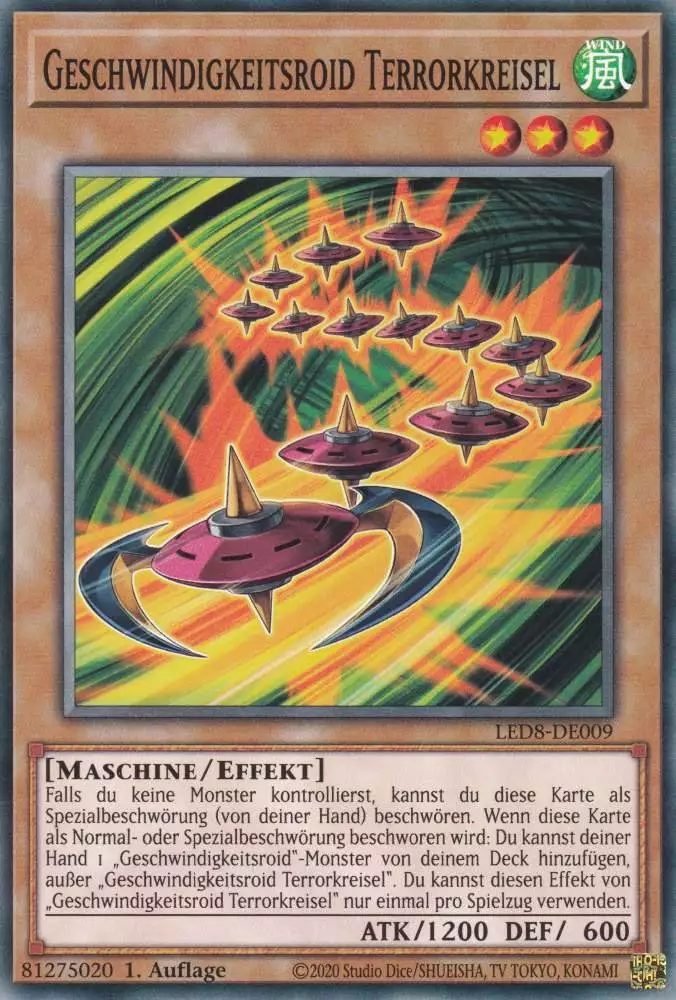 Geschwindigkeitsroid Terrorkreisel LED8-DE009 ist in Common Yu-Gi-Oh Karte aus Legendary Duelists Synchro Storm 1.Auflage