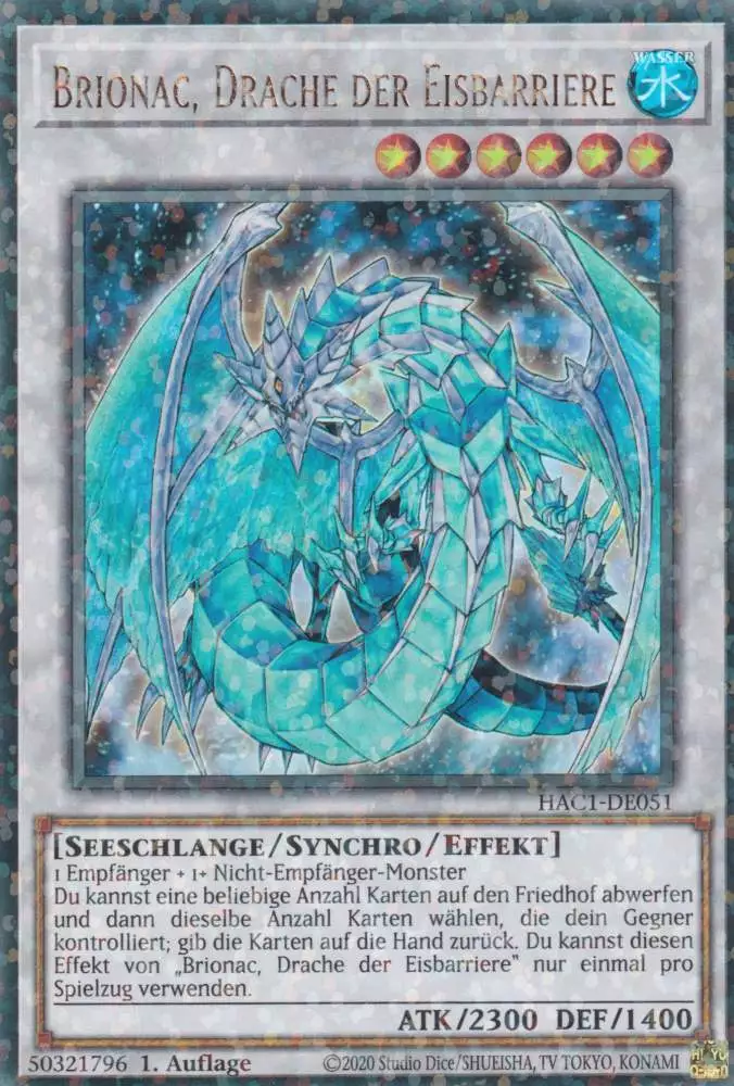 Brionac, Drache der Eisbarriere HAC1-DE051 ist in Duel Terminal Ultra Parallel Rare Yu-Gi-Oh Karte aus Hidden Arsenal Chapter 1 1.Auflage