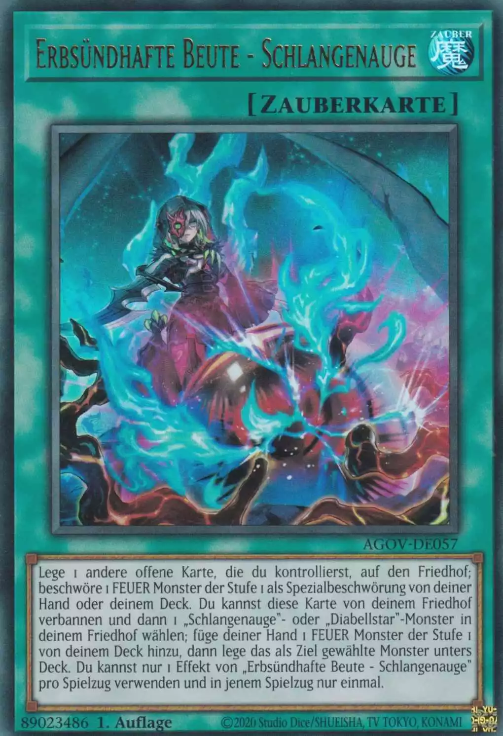 Erbsündhafte Beute - Schlangenauge AGOV-DE057 ist in Ultra Rare Yu-Gi-Oh Karte aus Age of Overlord 1.Auflage