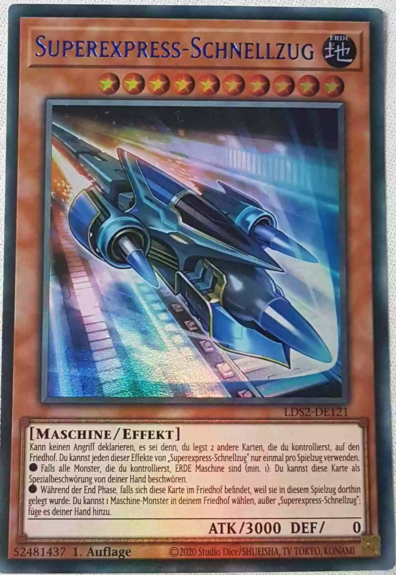 Superexpress-Schnellzug (blau) LDS2-DE121 ist in Colorful Ultra Rare Yu-Gi-Oh Karte aus Legendary Duelists: Season 2 1.Auflage