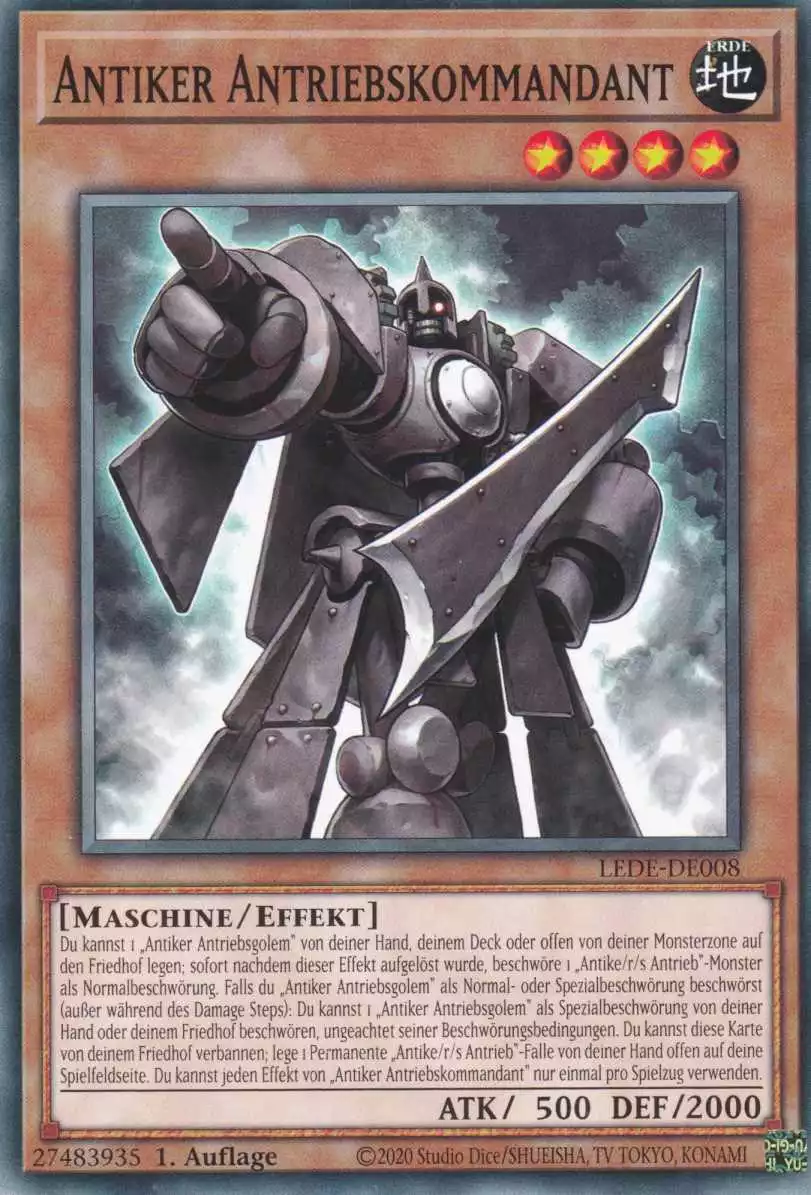 Antiker Antriebskommandant LEDE-DE008 ist in Common Yu-Gi-Oh Karte aus Legacy Of Destruction 1.Auflage