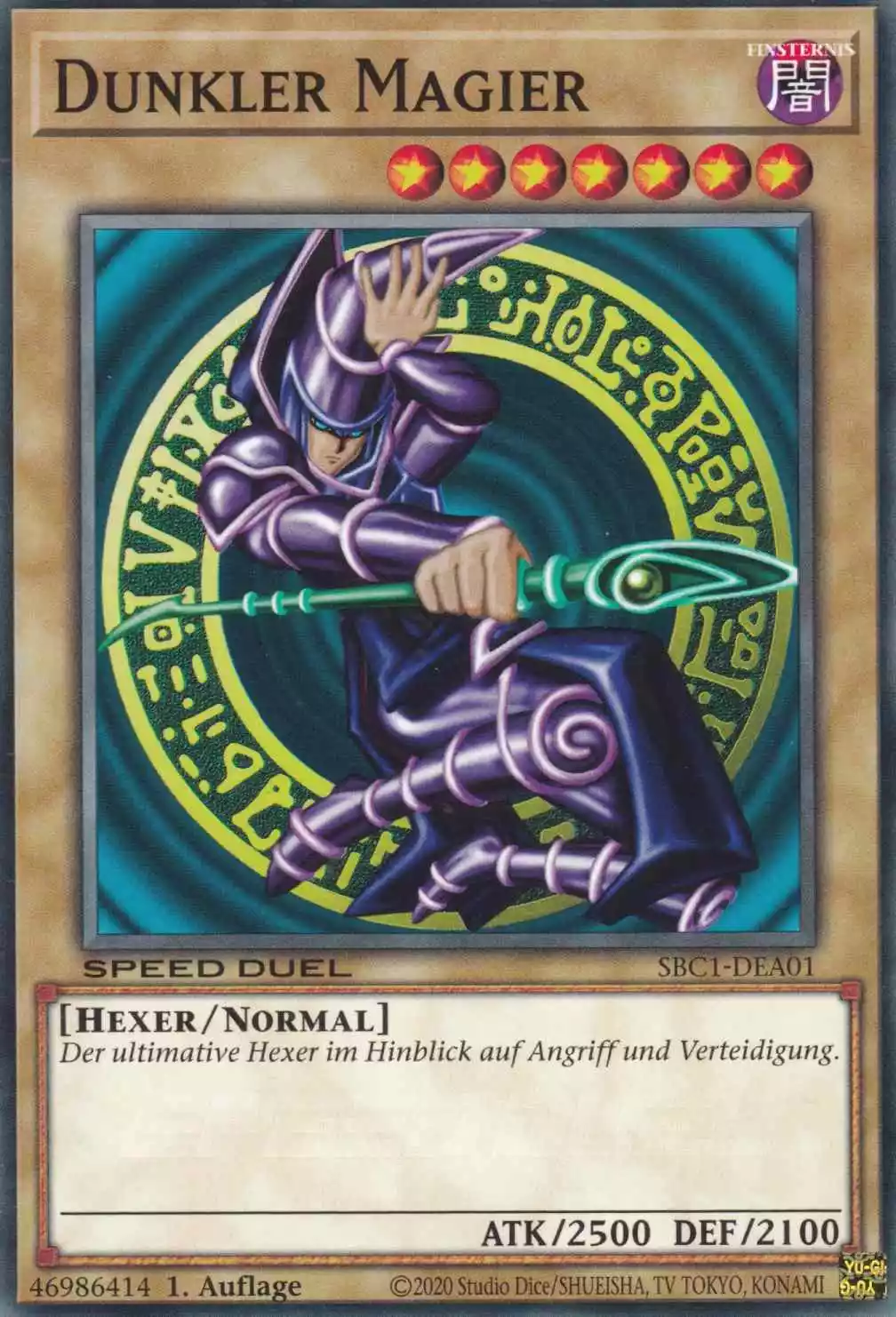 Dunkler Magier SBC1-DEA01 ist in Common Yu-Gi-Oh Karte aus Streets of Battle City 1.Auflage