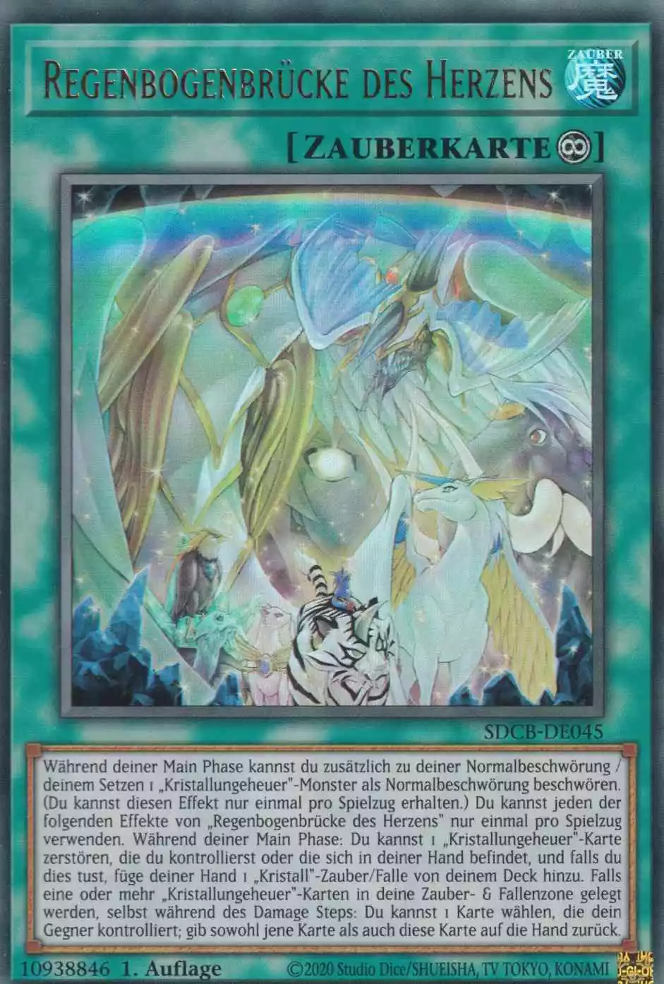 Regenbogenbrücke des Herzens SDCB-DE045 ist in Ultra Rare Yu-Gi-Oh Karte aus Structure Deck: Legend of the Crystal Beasts 1.Auflage