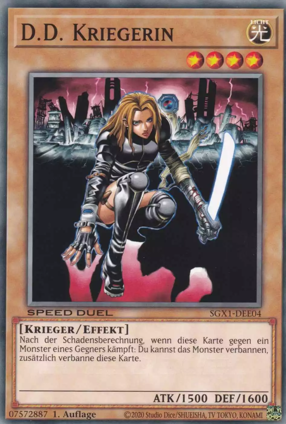 D.D. Kriegerin SGX1-DEE04 ist in Common Yu-Gi-Oh Karte aus Speed Duel GX Duel Academy Box 1.Auflage