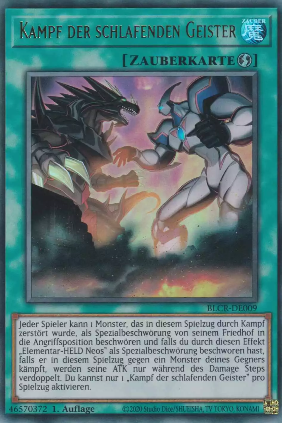 Kampf der schlafenden Geister BLCR-DE009 ist in Ultra Rare Yu-Gi-Oh Karte aus Battles of Legend Crystal Revenge 1.Auflage