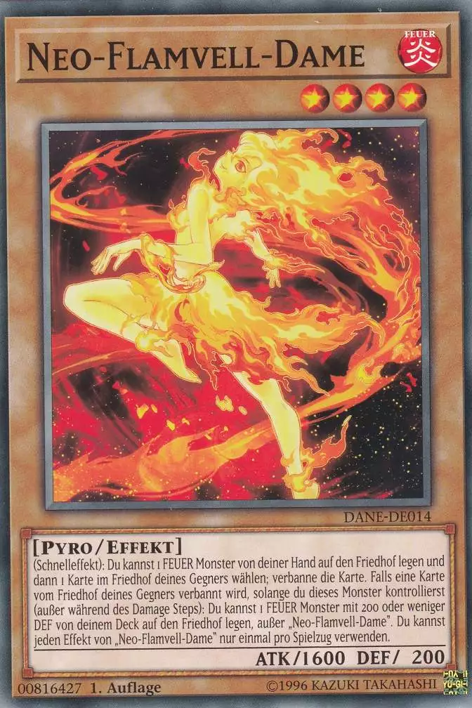 Neo-Flamvell-Dame DANE-DE014 ist in Common Yu-Gi-Oh Karte aus Dark Neostorm 1.Auflage