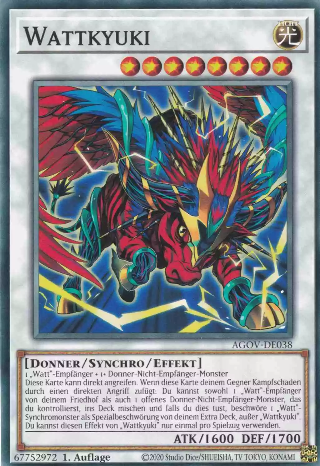 Wattkyuki AGOV-DE038 ist in Common Yu-Gi-Oh Karte aus Age of Overlord 1.Auflage