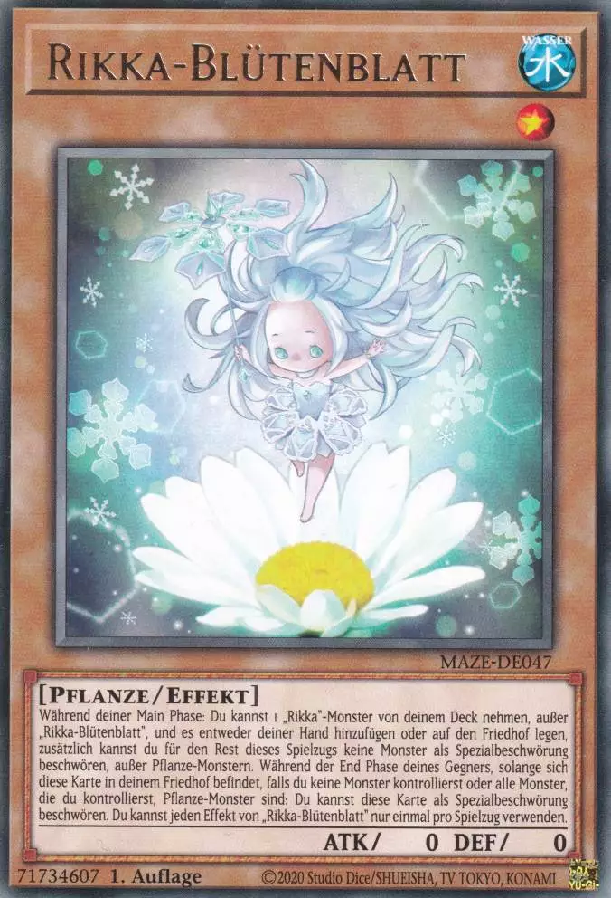 Rikka-Blütenblatt MAZE-DE047 ist in Rare Yu-Gi-Oh Karte aus Maze of Memories 1.Auflage