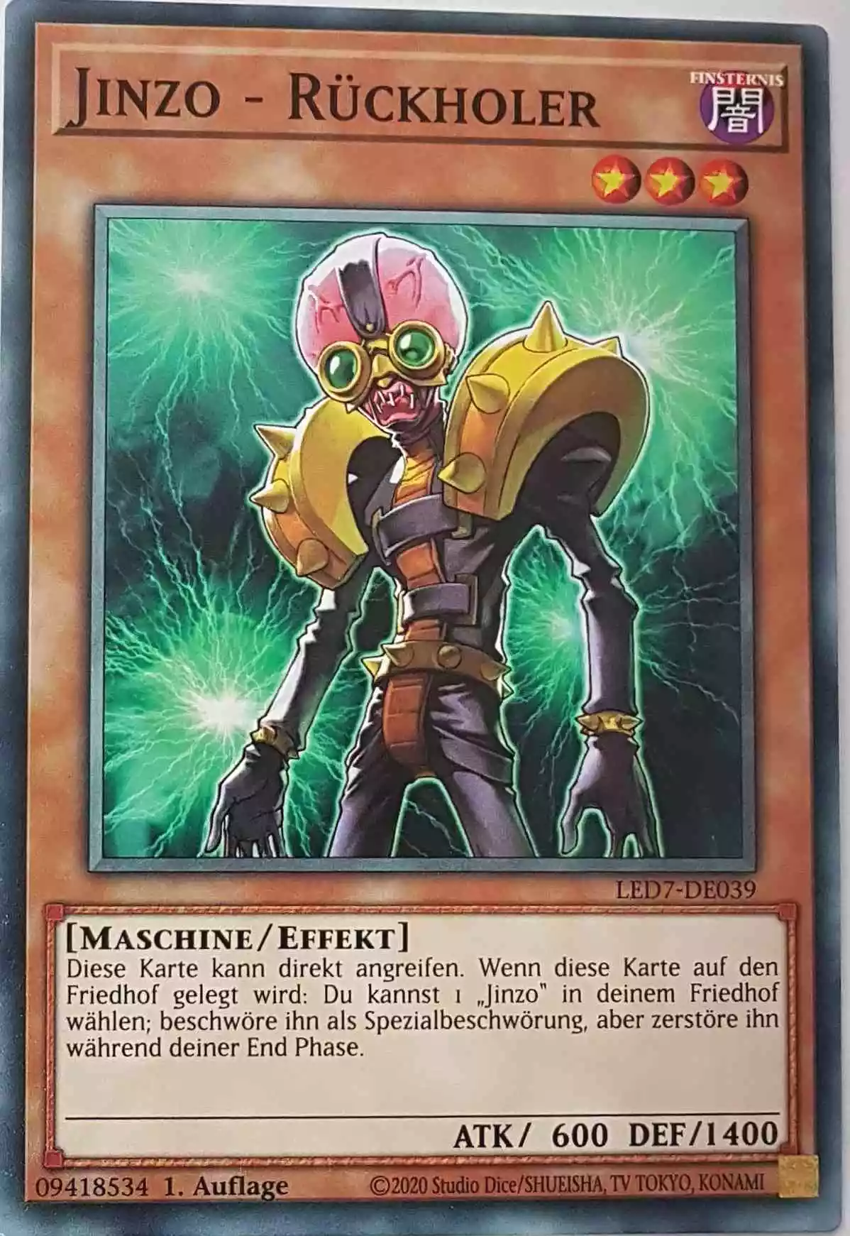 Jinzo - Rückholer LED7-DE039 ist in Common Yu-Gi-Oh Karte aus Legendary Duelists Rage of Ra 1.Auflage