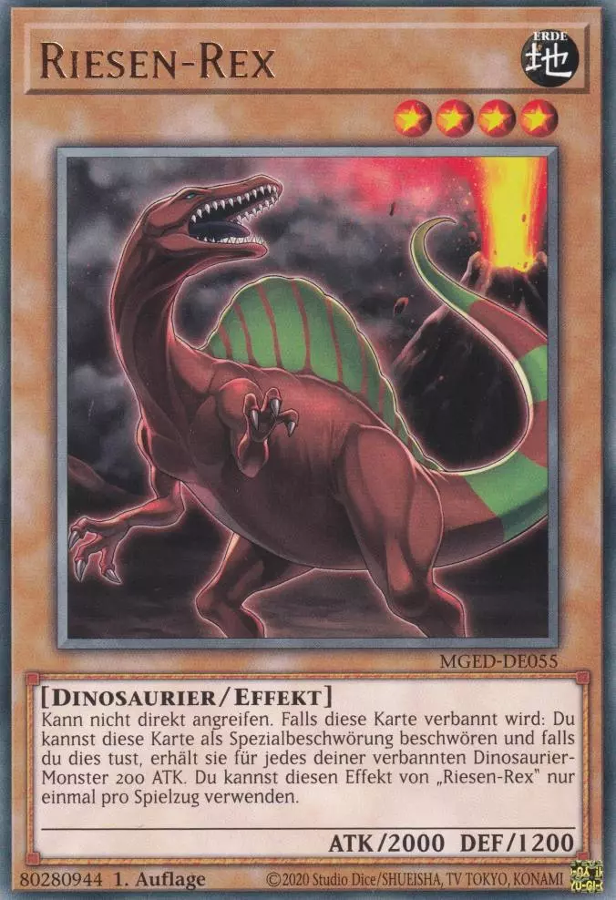 Riesen-Rex MGED-DE055 ist in Rare Yu-Gi-Oh Karte aus Maximum Gold El Dorado 1.Auflage