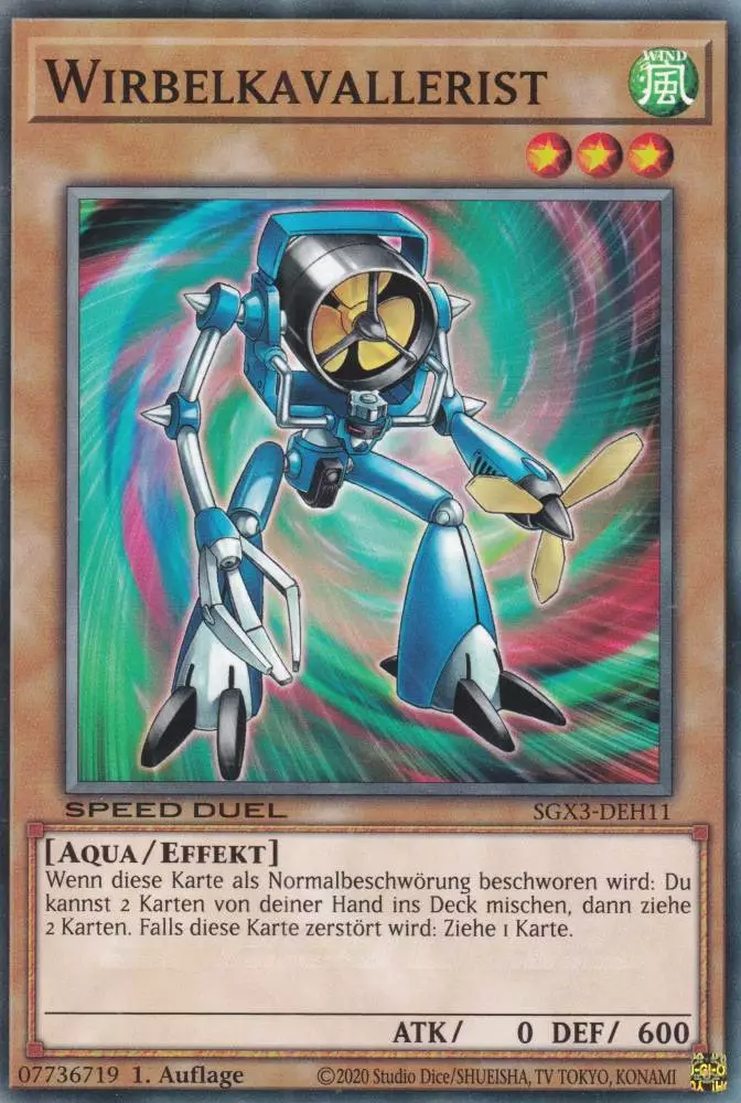 Wirbelkavallerist SGX3-DEH11 ist in Common Yu-Gi-Oh Karte aus Speed Duel GX: Duelists of Shadows 1.Auflage