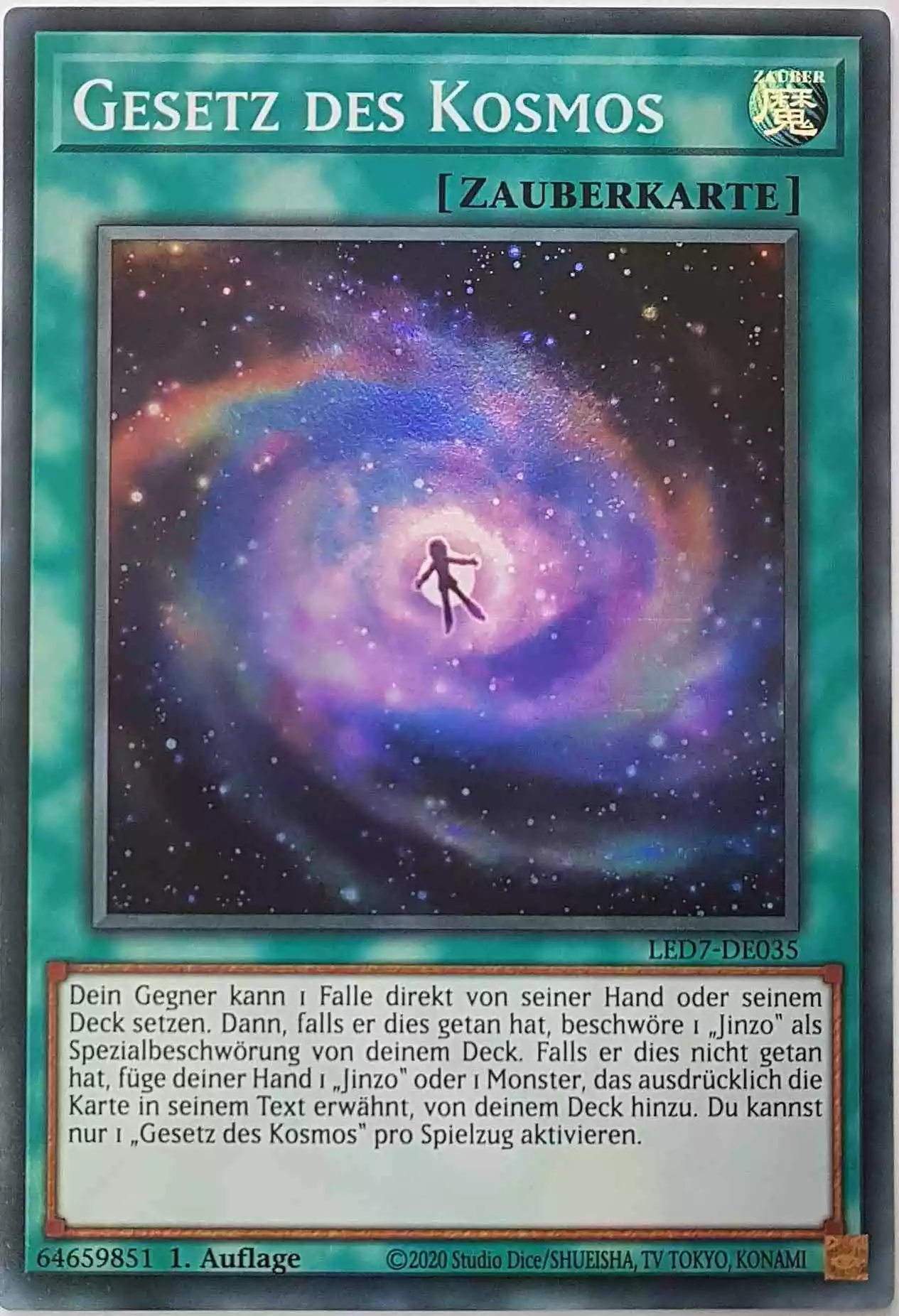 Gesetz des Kosmos LED7-DE035 ist in Super Rare Yu-Gi-Oh Karte aus Legendary Duelists Rage of Ra 1.Auflage