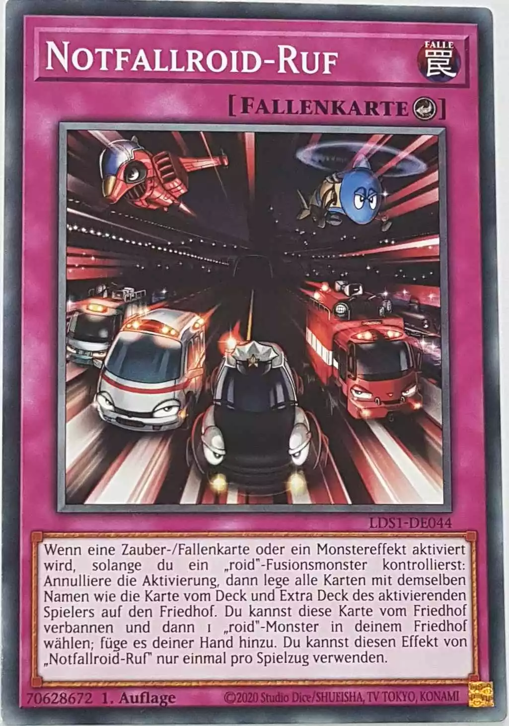 Notfallroid-Ruf LDS1-DE044 ist in Common Yu-Gi-Oh Karte aus Legendary Duelists: Season 1 1.Auflage