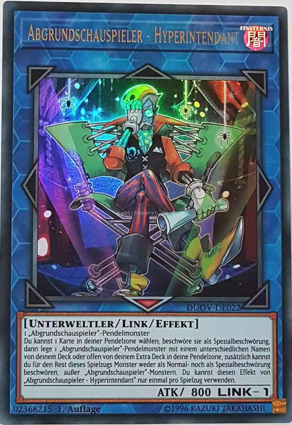 Abgrundschauspieler - Hyperintendant DUOV-DE022 ist in Ultra Rare Yu-Gi-Oh Karte aus Duel Overload 1.Auflage