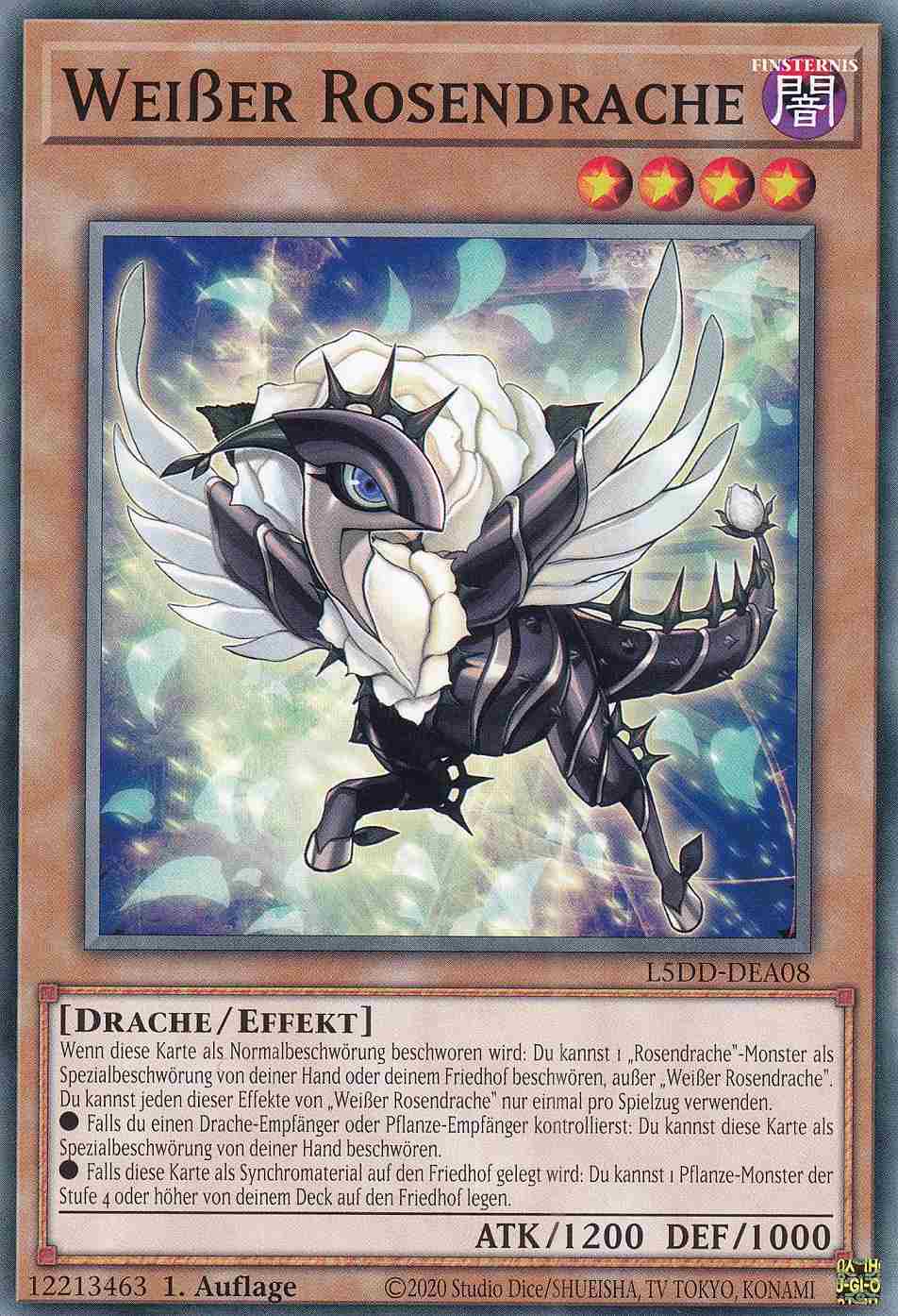 Weißer Rosendrache L5DD-DEA08 ist in Common Yu-Gi-Oh Karte aus Legendary 5D’s Decks 1.Auflage
