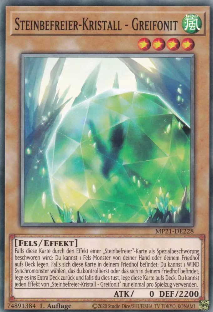 Steinbefreier-Kristall - Greifonit MP21-DE228 ist in Common Yu-Gi-Oh Karte aus Tin of Ancient Battles 1.Auflage