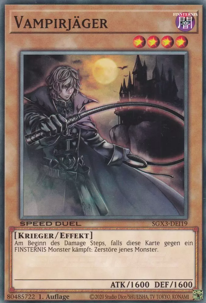 Vampirjäger SGX3-DEI19 ist in Common Yu-Gi-Oh Karte aus Speed Duel GX: Duelists of Shadows 1.Auflage