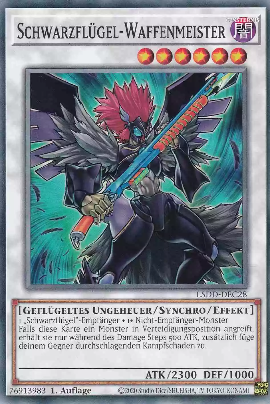 Schwarzflügel-Waffenmeister L5DD-DEC28 ist in Common Yu-Gi-Oh Karte aus Legendary 5D’s Decks 1.Auflage