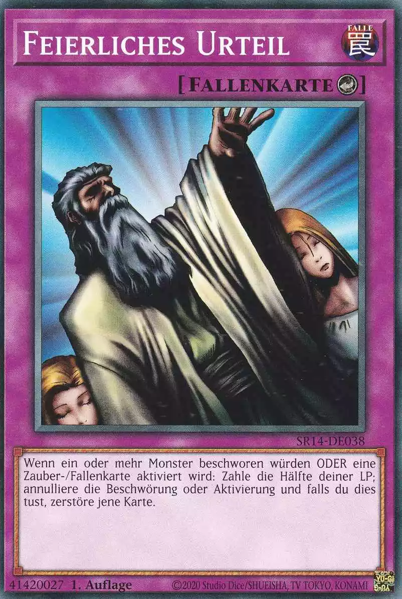 Feierliches Urteil SR14-DE038 ist in Common Yu-Gi-Oh Karte aus Fire Kings 1.Auflage