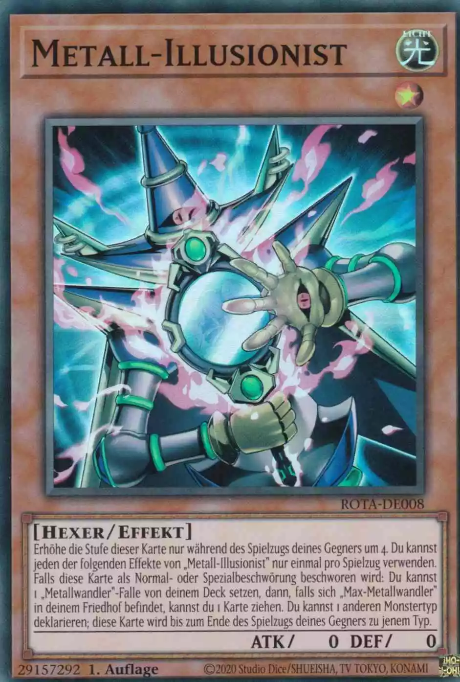 Metall-Illusionist ROTA-DE008 ist in Super Rare Yu-Gi-Oh Karte aus Rage of the Abyss 1.Auflage