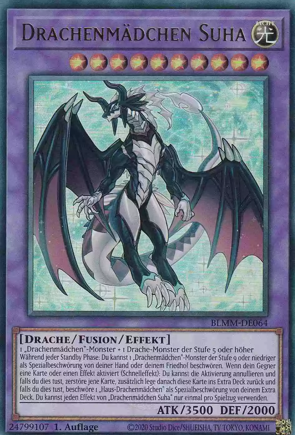 Drachenmädchen Suha Ultra Rare BLMM-DE064 Yugioh Karte Drachenmädchen Suha BLMM-DE064 ist in Ultra Rare Yu-Gi-Oh Karte aus Battles of Legend Monster Mayhem 1.Auflage