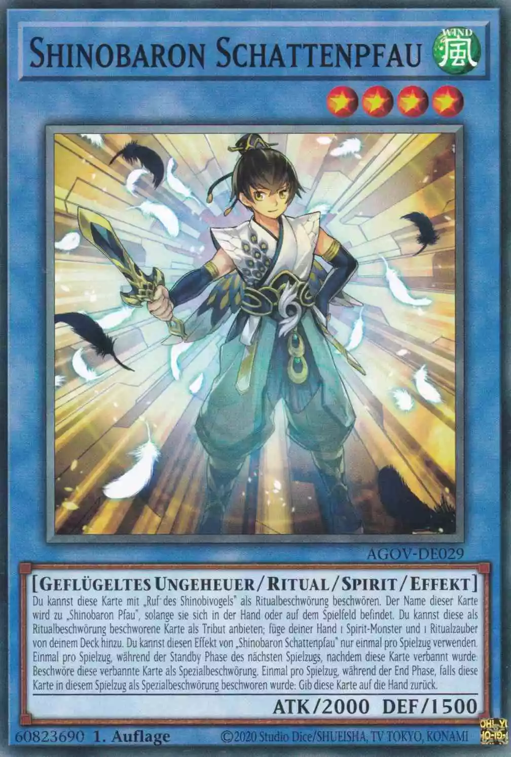 Shinobaron Schattenpfau AGOV-DE029 ist in Common Yu-Gi-Oh Karte aus Age of Overlord 1.Auflage